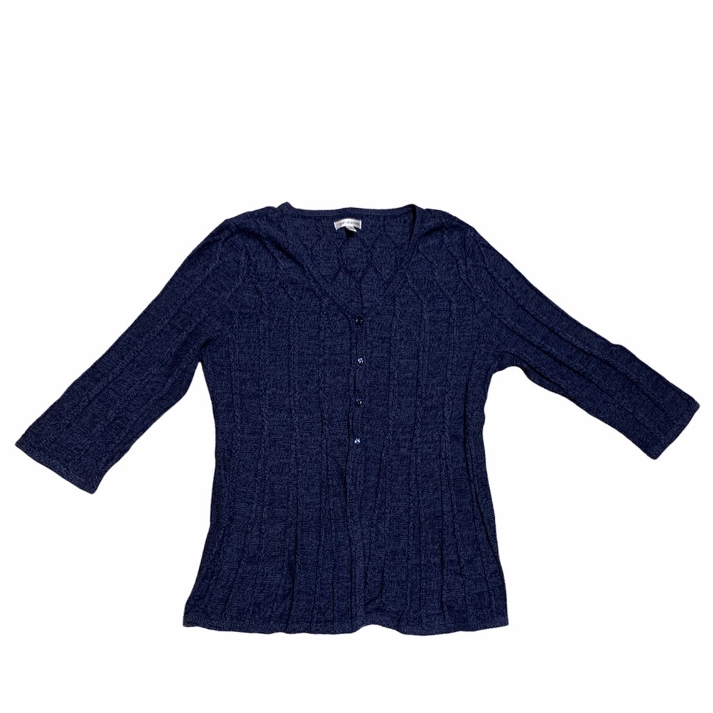 Navy Blue Knit Cardigan
